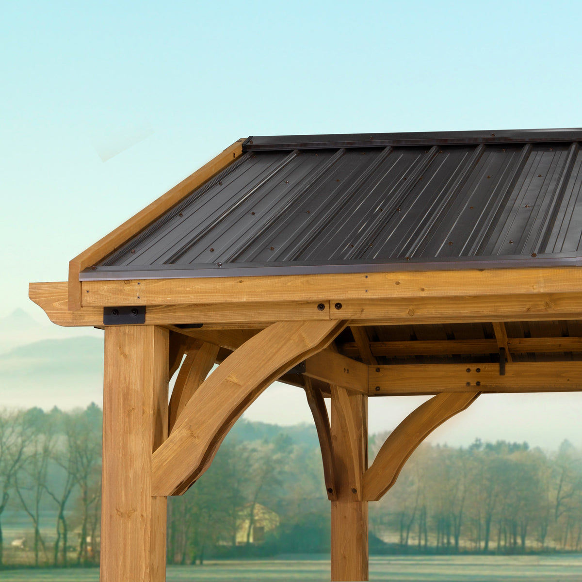 12x10 Arlington Gazebo with Electric - Lt Brown