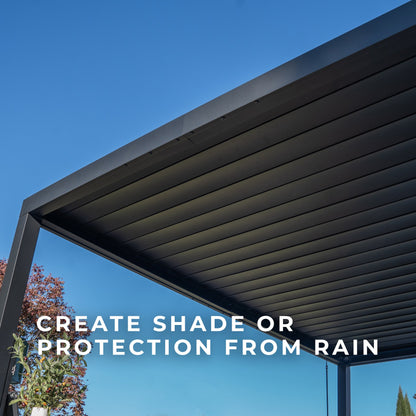 12x10 Evanston Wall Mounted Louvered Pergola