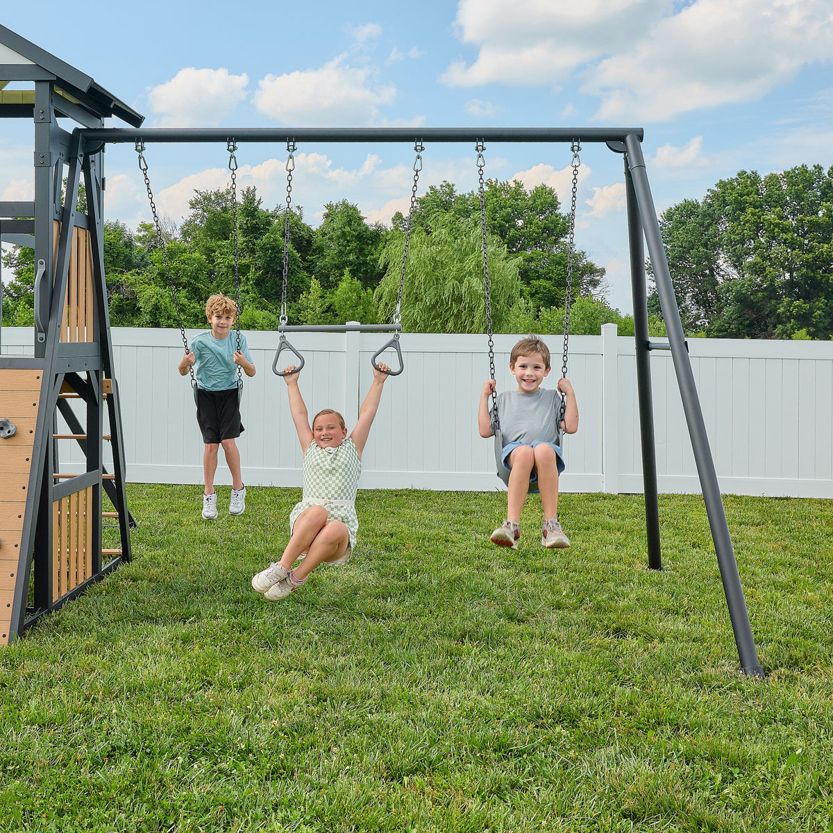 Atlas Steel Swing Set with Tube Slide
