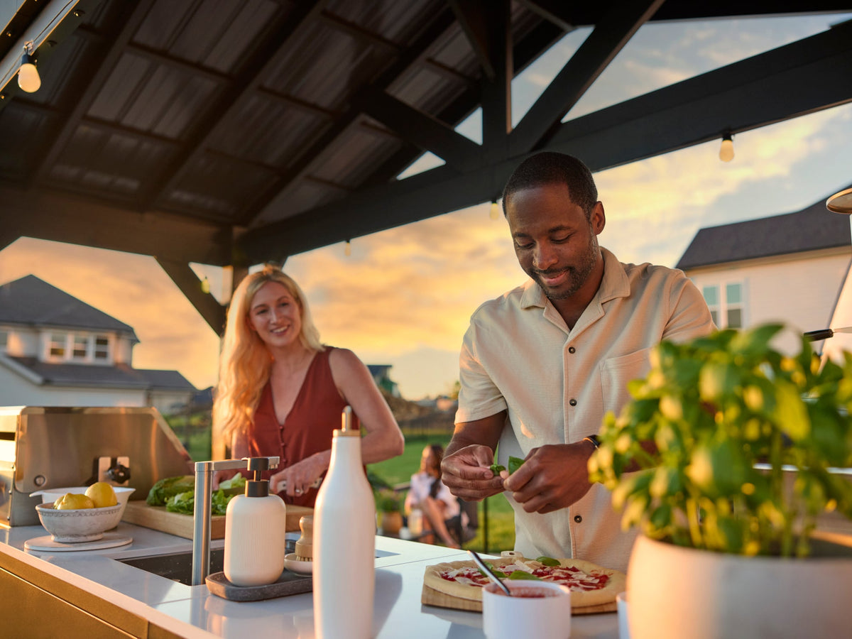 Lancaster | L-Shape Outdoor Kitchen with Built-In Grill & Griddle