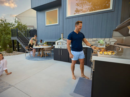 Emory | Corner Outdoor Kitchen Island with Built-In Grill & Pizza Oven